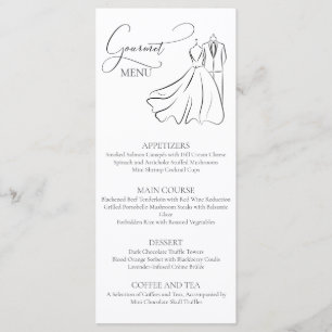 Elegant B&W Tux & Dress Wedding Gourmet Menu
