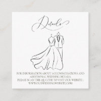 Elegant B&W Tux & Dress Wedding QR Code Details