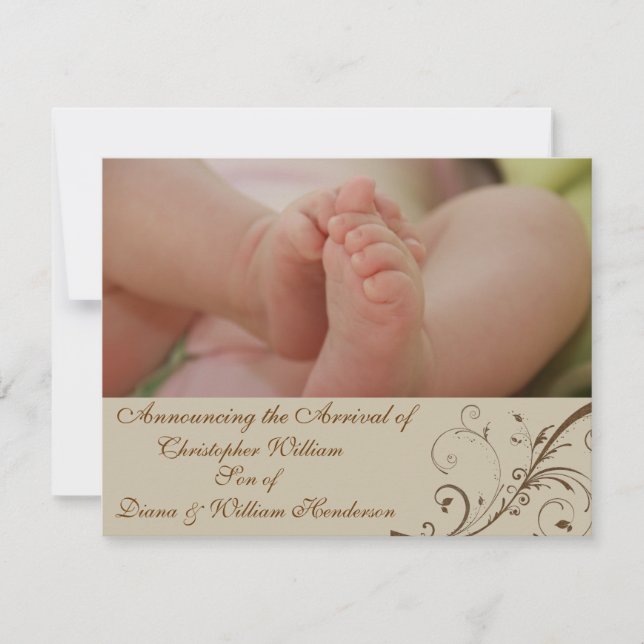 Elegant Baby Announcement (Front)