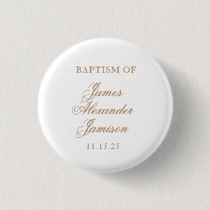Elegant Baby Baptism 1 Inch Round Button