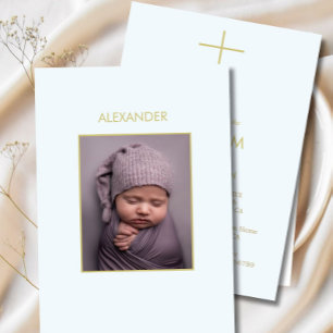 Elegant Baby Baptism Minimalist Photo Christening Invitation