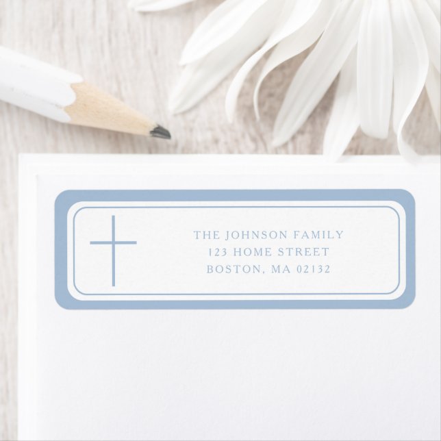 Elegant Baby Blue Cross Boy Baptism Address  (Insitu)