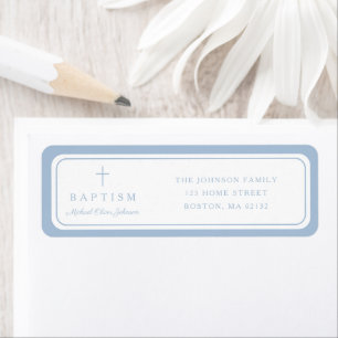Elegant Baby Blue Cross Boy Baptism Address