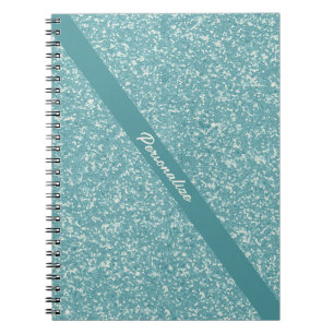 Elegant Baby Blue Glitter Trendy Chic Personalized Notebook