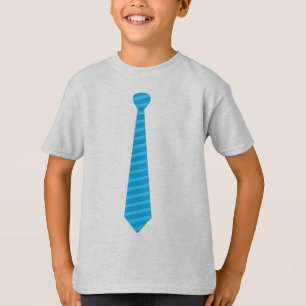 Elegant Baby Blue Stripes Tie T-shirt