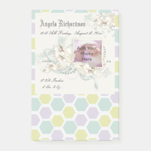 Elegant Baby Boy or Girl Scrapbook Photo Frame Post-it Notes
