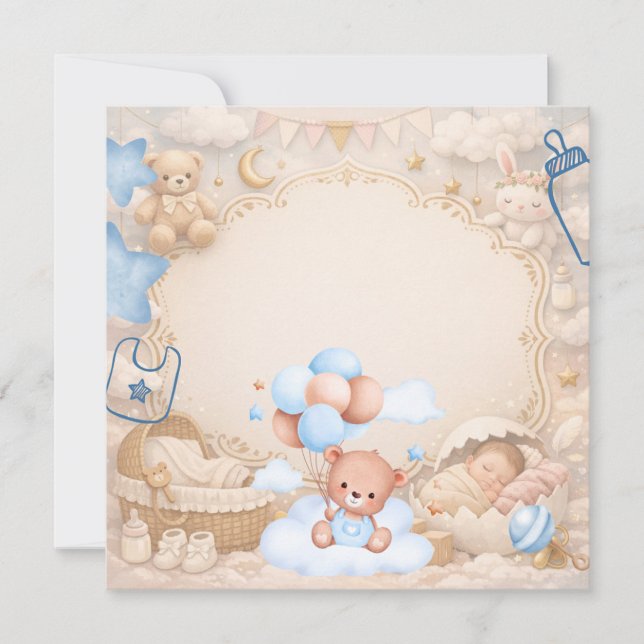 Elegant Baby Celebration Invitation Template (Devant)