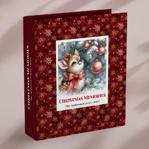 Elegant Baby Deer Snowy Forest Christmas Memory  Binder
