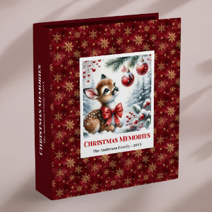 Elegant Baby Deer Snowy Forest Personalized Memory Binder