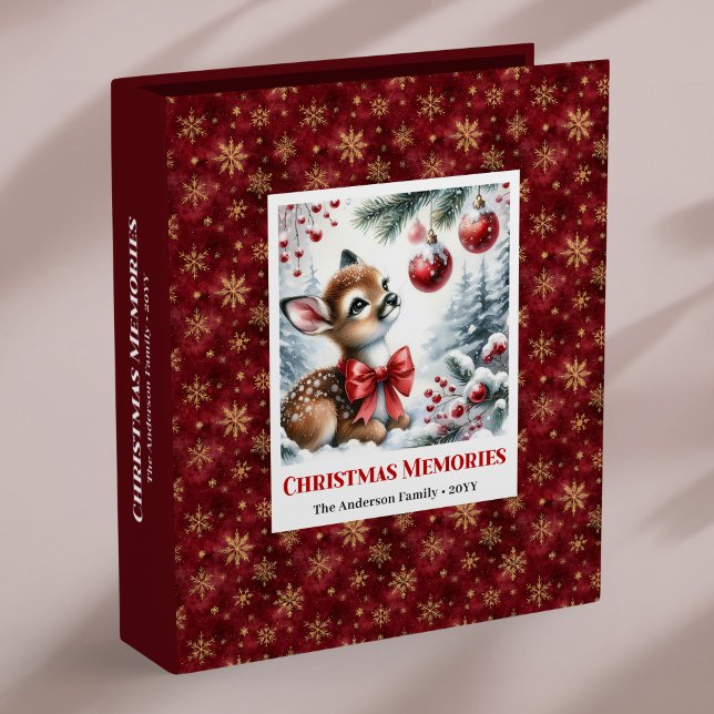 Elegant Baby Deer Snowy Forest Personalized Memory Binder (Elegant Baby Deer Snowy Forest Personalized Memory Album

)