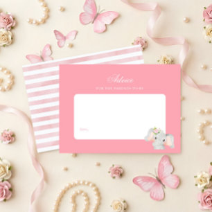 Elegant Baby Elephant Baby Shower Parenting Advice Card