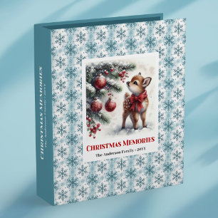 Elegant baby fawn winter scene kids memory album binder