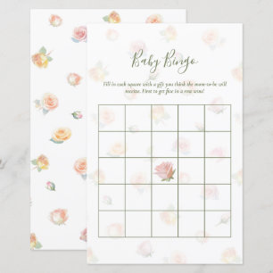 Elegant Baby in Bloom Baby Shower Bingo Game