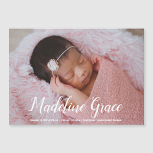 Elegant Baby Name Script Photo Birth announcement