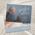 Elegant Baby Photo Collage Birth Announcements<br><div class="desc">Elegantly sweet birth announcements feature your favourite newborn photo in full bleed,  with baby's name in slanted white script and birth stats in chic white lettering.  **TIP: Size your square photos on the back before you upload them for best placement. More styles in our store.</div>