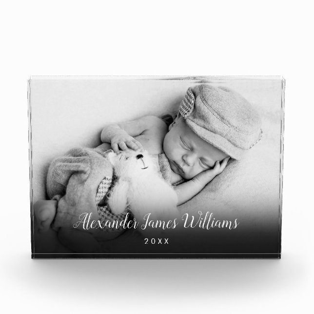 Elegant Baby Photo Script Name Keepsake (Front)
