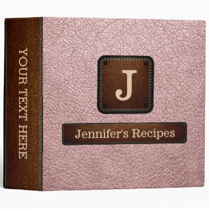 Elegant Baby pink Leather Look Binder