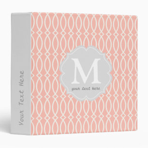 Elegant Baby Pink Modern Trellis Personalized Binder