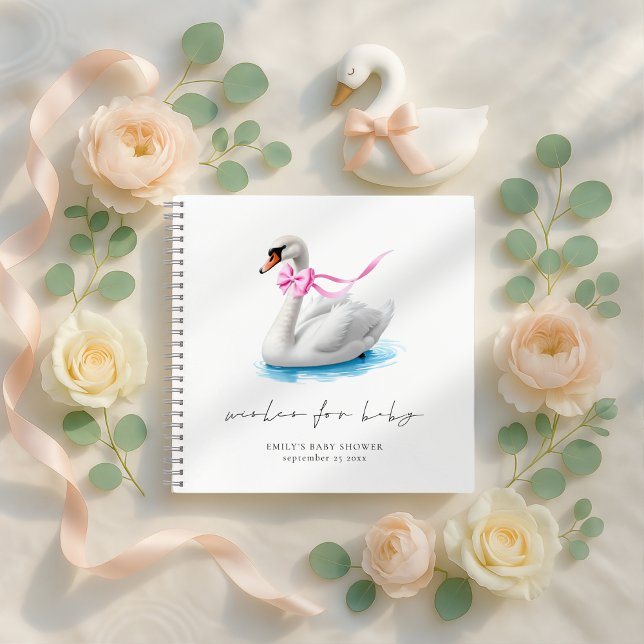 Elégant Baby shower de cygne livre d'hôte (Créateur téléchargé)