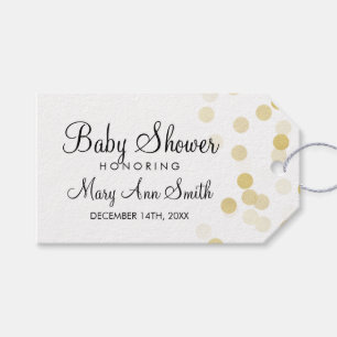 Elegant Baby Shower Favour Gold Foil Glitter Light Gift Tags