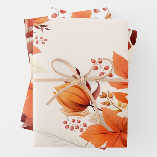 Elégant baby shower feuille à fleurs automne (En situation)