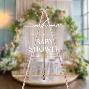 Élégant Baby shower Fleur sauvage botanique