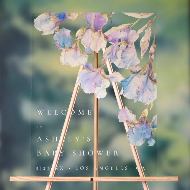 Elégant Baby shower Floral Iris (Neutre)