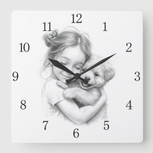 Elegant baby shower gifts modern mother to be square wall clock