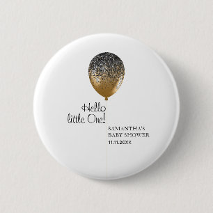 Elegant Baby Shower Gold Balloon 2 Inch Round Button