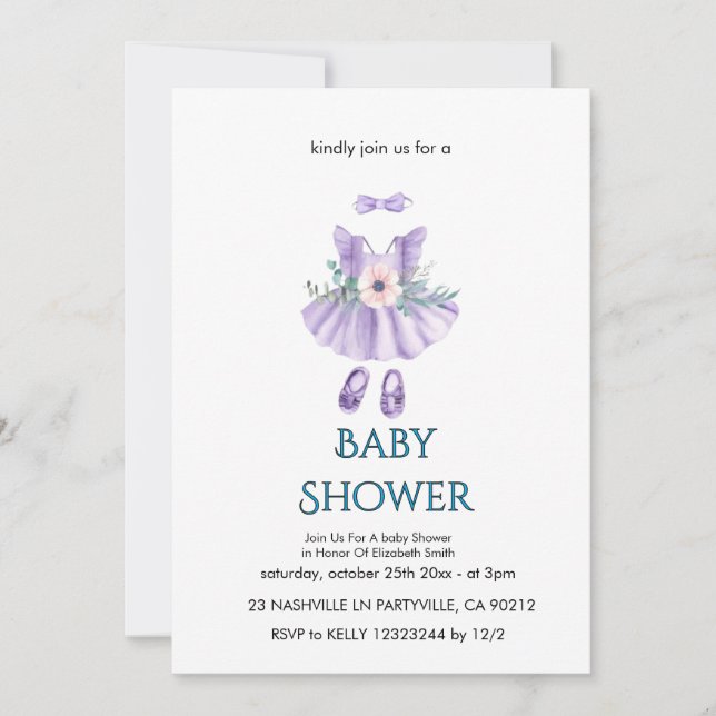 Elegant Baby Shower Invitation (Front)