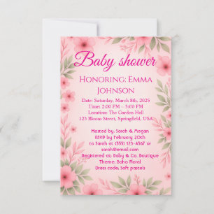 Elegant Baby Shower Invitation for Girls