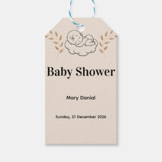 Elegant Baby Shower Invitation Modern Boho style Gift Tags