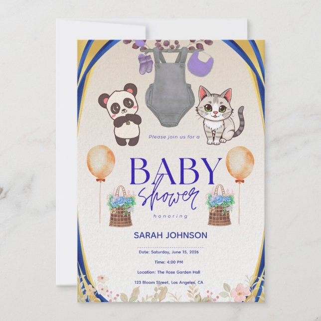Elegant Baby Shower Invitation | Modern Minimalist (Front)