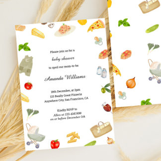 Elégant Baby shower italien Invitation