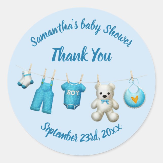 Élégant Baby shower Merci Favoriser Sticker (Devant)