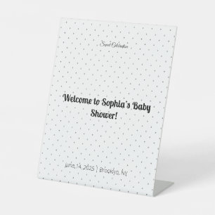Elegant Baby Shower Pedestal Sign Floral & Gold