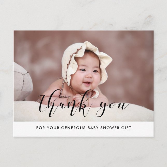 Elegant baby shower thank you postcard (Front)