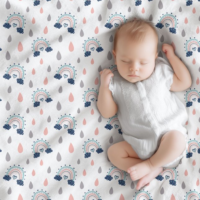 Elegant Baby Throw Rainbow Boho Nursery Look Fleece Blanket (Elegant Baby Throw Rainbow Boho Nursery Look)