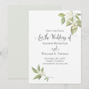 Elegant Baby's Breath Greenery Botanical Floral Save The Date