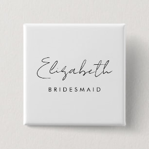 Elegant Bachelore Bridesmaid Womens Square 2 Inch Square Button