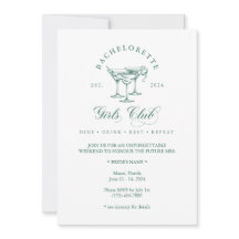 Elegant Bachelorette Girl's Club Invitation