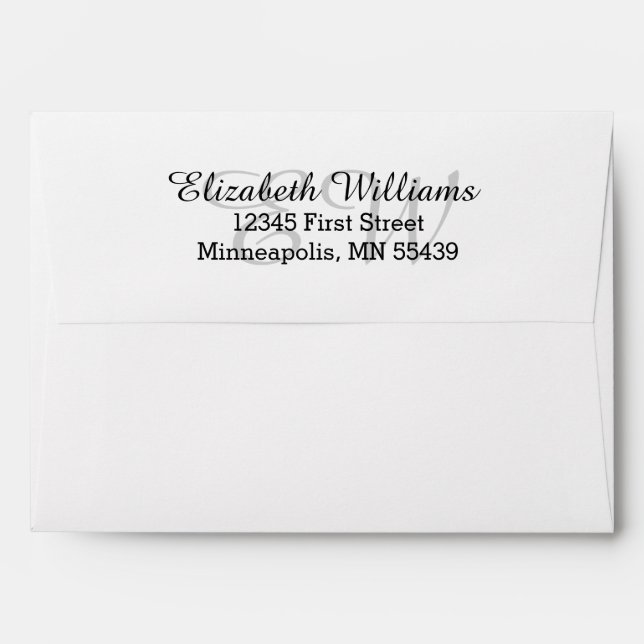 Elegant Back Flap Return Address A7 Envelope (Back (Top Flap))