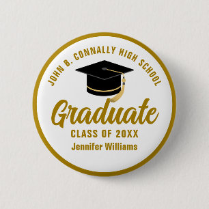 Élégant Badge Personnalisé de Remise des Diplômes 