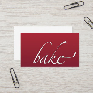 Elegant Bake: Baker, Bakery Red Ombre Business Card