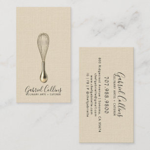 Elegant Baker Bakers Whisk Cream Linen Business Card