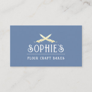 Elegant Baker's Blue Logo Business Card