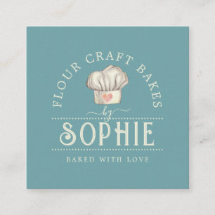 Élégant Baker's Logo Cream Blue Carte de visite