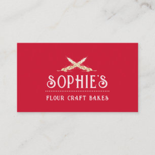 Elegant Baker's Logo Red Business Card