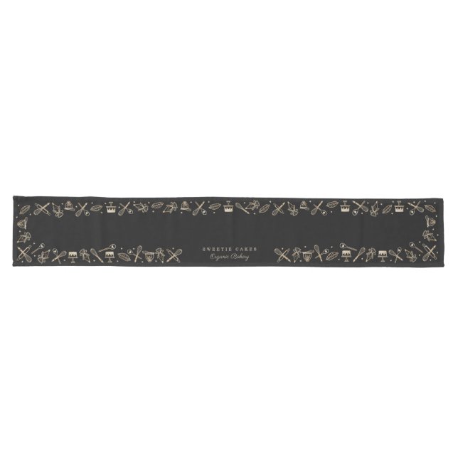 Elegant Bakery Business Cooking & Baking Utensils Long Table Runner (Horizontal)