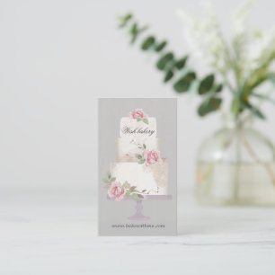 Elegant Bakery Three Tier Cake Vertical Business Card